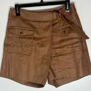 White House Black Market Brown Belted Utility Shorts
